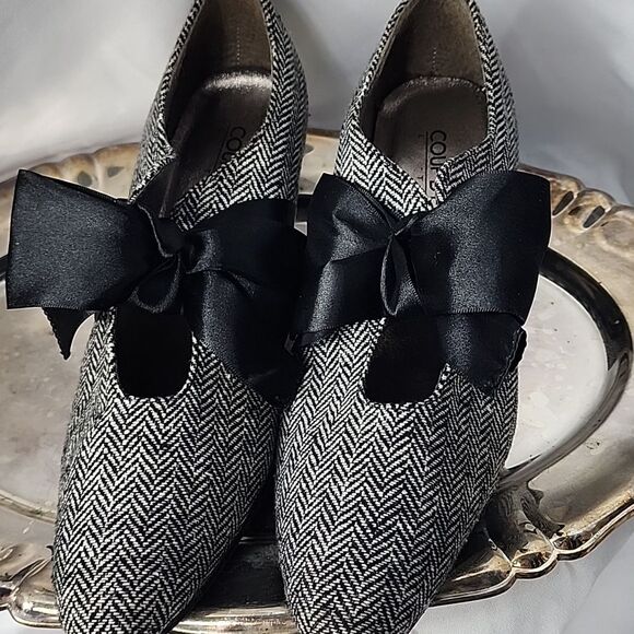 Coup D'Etat Size 8.5 M Beribboned Herringbone Heels - Picture 10 of 11